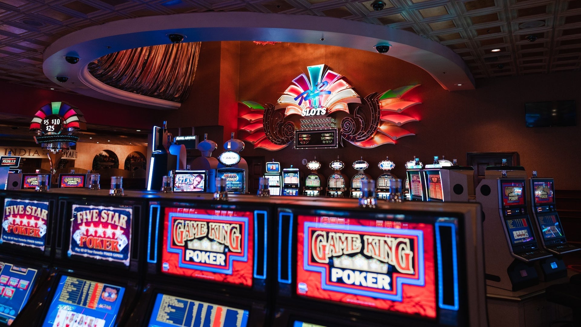 Slot machines inside a casino